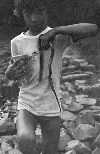 Zoltan, at age 6, with a freshly collected European grass snake (Natrix natrix) along the banks of Tisza river, Szentes, Hungary. Dr. Zoltan Takacs.